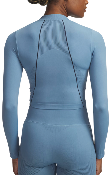 Crop top Under Armour Vanish Seamless Ribbed Mock Neck Long Sleeve Crop Top Plava | 6000645-418, 2