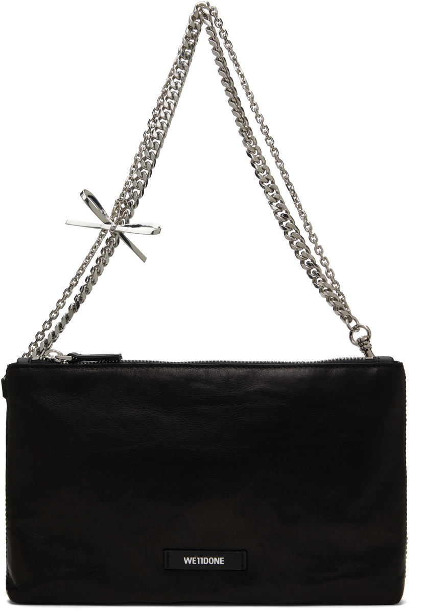 Torba za rame We11done We11done Ribbon Chain Shoulder Bag Crna | WD-AB0-25-480-U-BK