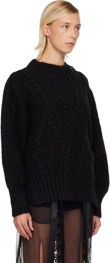 Džemper Simone Rocha Simone Rocha Embellished Puff Sleeve Chunky Knit Sweater Bež | MZMK4B 0665, 4