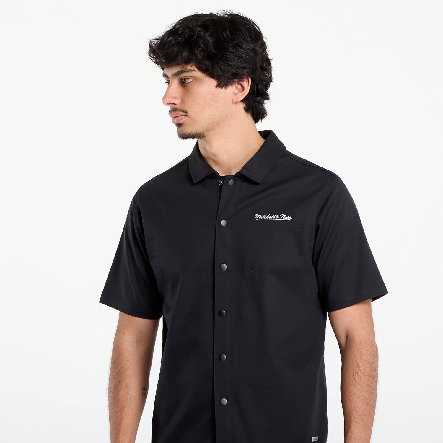 Košulja Mitchell & Ness Mitchell & Ness Branded M&N SS Button Up Shirt Crna | TP9954-MNNBLCK, 1