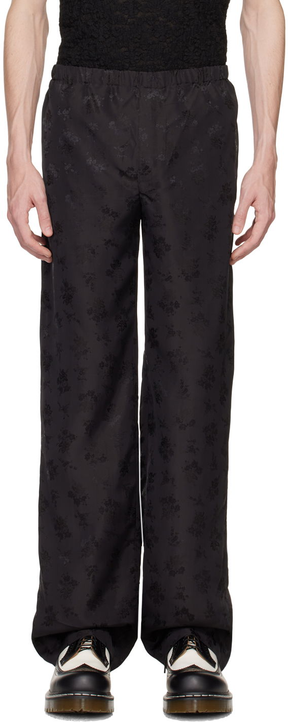 Hlače Anna Sui Anna Sui Floral Jacquard Trousers Crna | M1023H41