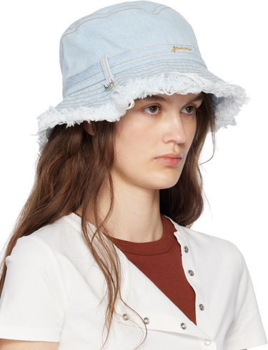 Šešir GANNI GANNI Denim Beach Hat with Logo Plava | A6559, 1