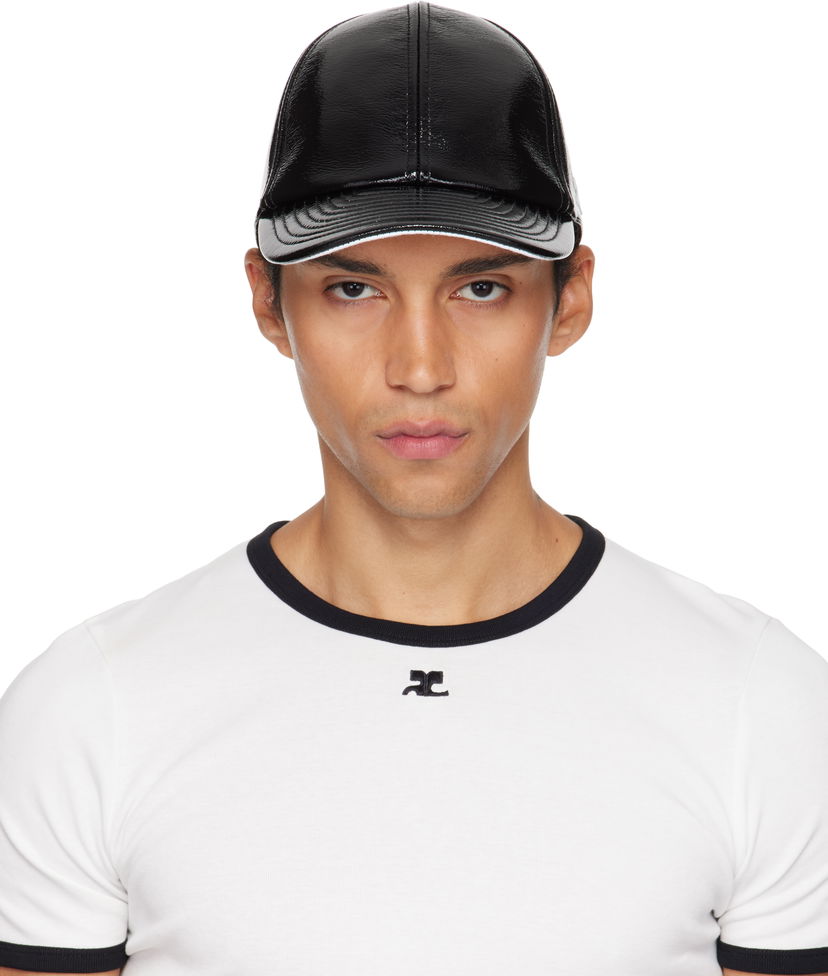 Kapa Courrèges Courrèges Reedition Vinyl Baseball Cap Crna | PERACT002VY0014
