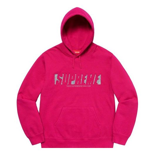 Dukserice Supreme Reflective Cutout Logo Hooded Sweatshirt Ružičasta | SUP-SS20-102, 0