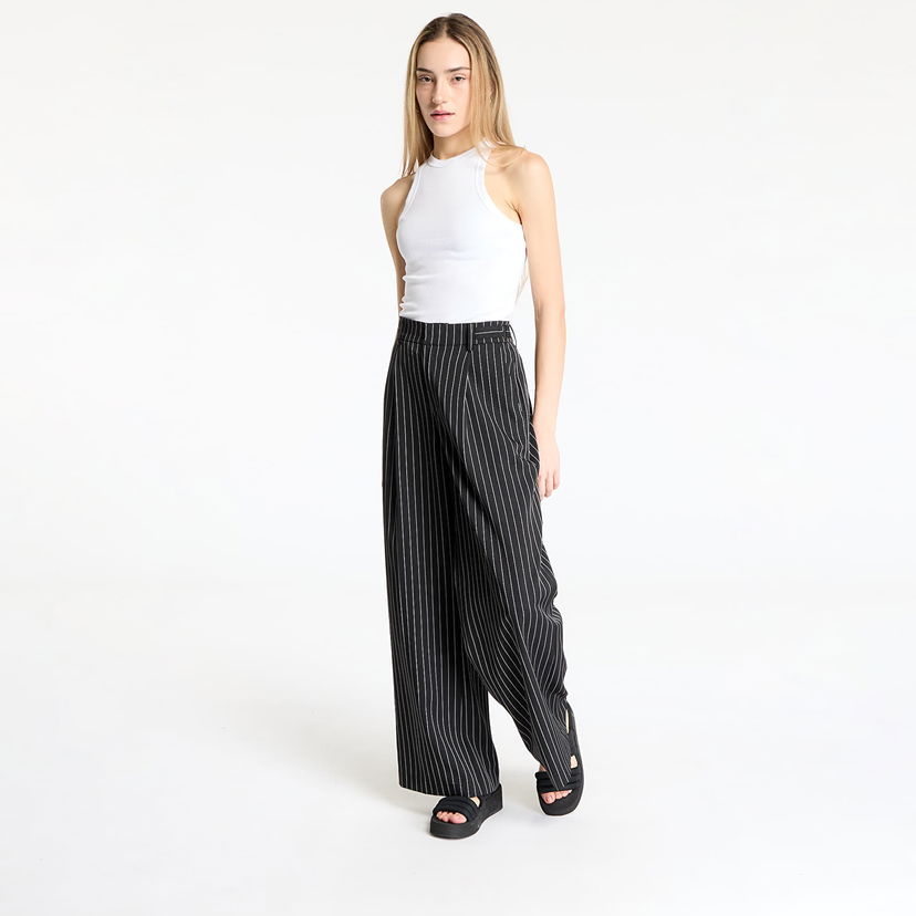 Hlače Urban Classics Urban Classics Pinstripe Wide Leg Trousers Crna | TB7068-18580