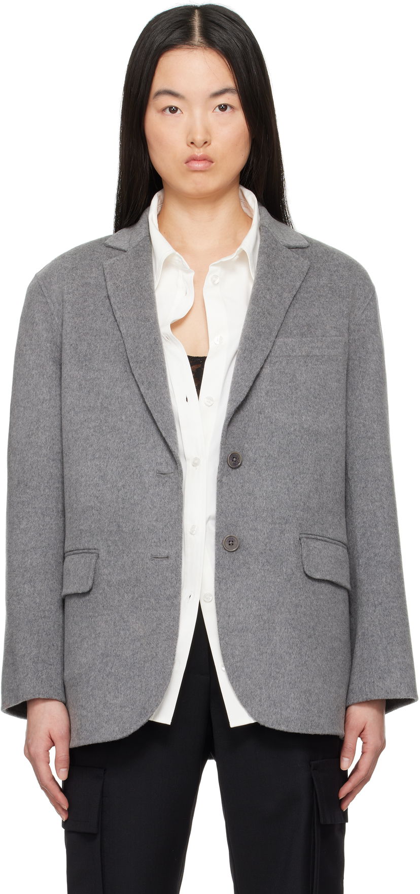 Kaputi Anine Bing Anine Bing Quinn Blazer Siva | A-01-10719-GRM5