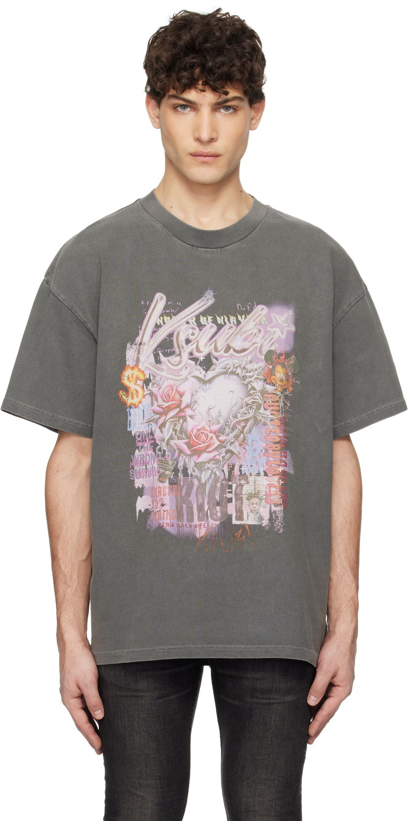 Majica kratkih rukava Ksubi Ksubi Sketch Ekcess Graphic T-Shirt Siva | MPS25TE001