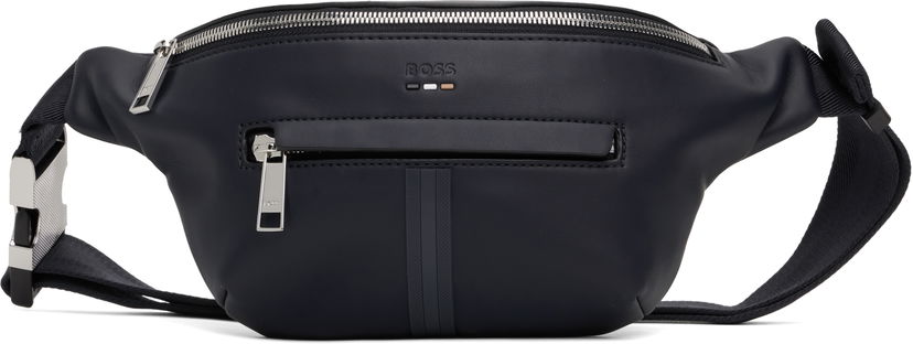 Torba oko struka BOSS BOSS Embossed-Logo Belt Bag Tamnoplava | 50540344