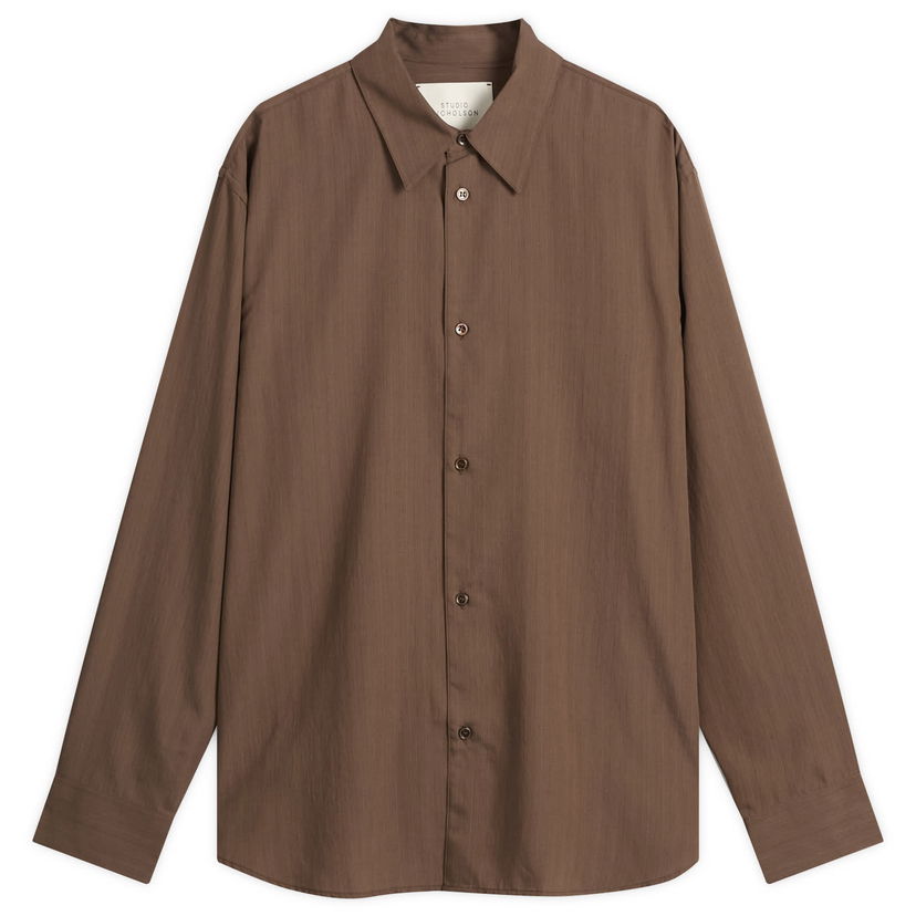 Košulja Studio Nicholson Studio Nicholson Boxy Oversized Shirt, Size Large Smeđa | VIEWSNM-1126-BRW