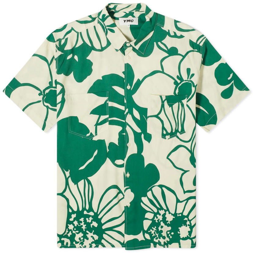Košulja YMC Mitchum Floral Short Sleeve Shirt Zelena | P2WAD-10