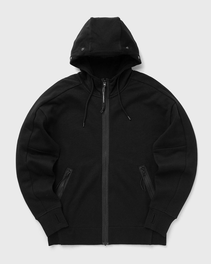 Dukserice C.P. Company DIAGONAL RAISED FLEECE GOGGLE ZIPPED HOODED SWEATSHIRT Crna | 17CMSS028A005086W-999