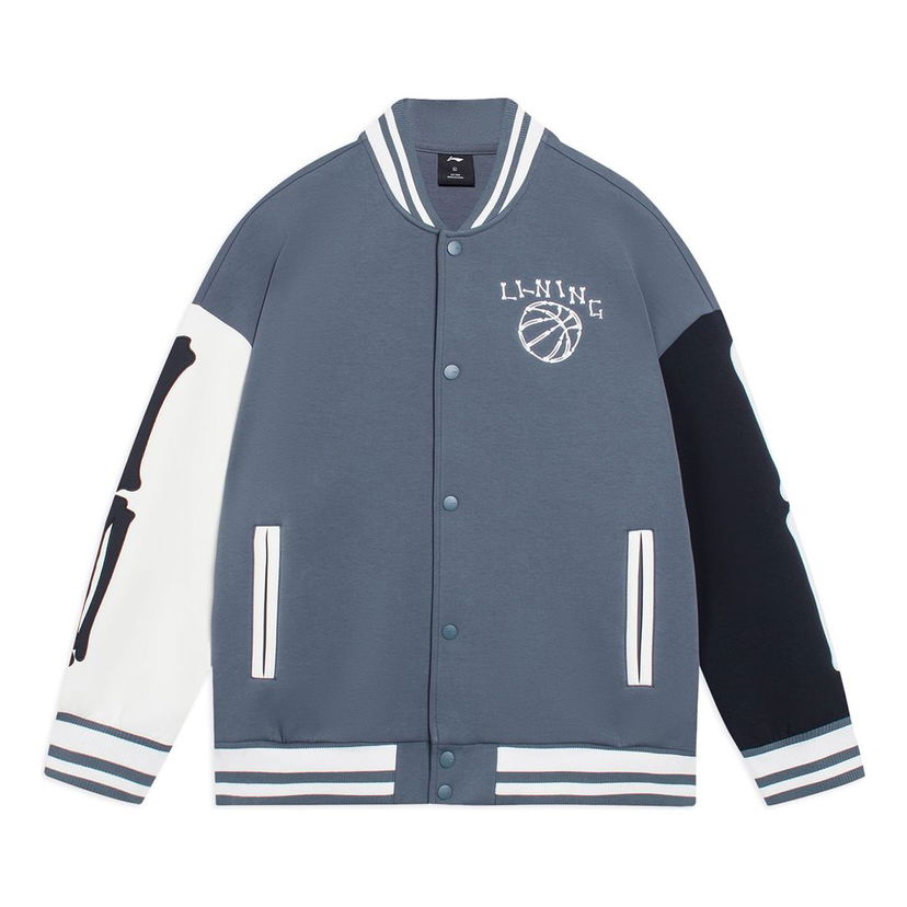 Bomber jakna Li-Ning Graphic Print Baseball Jacket Plava | AJDSB17-4