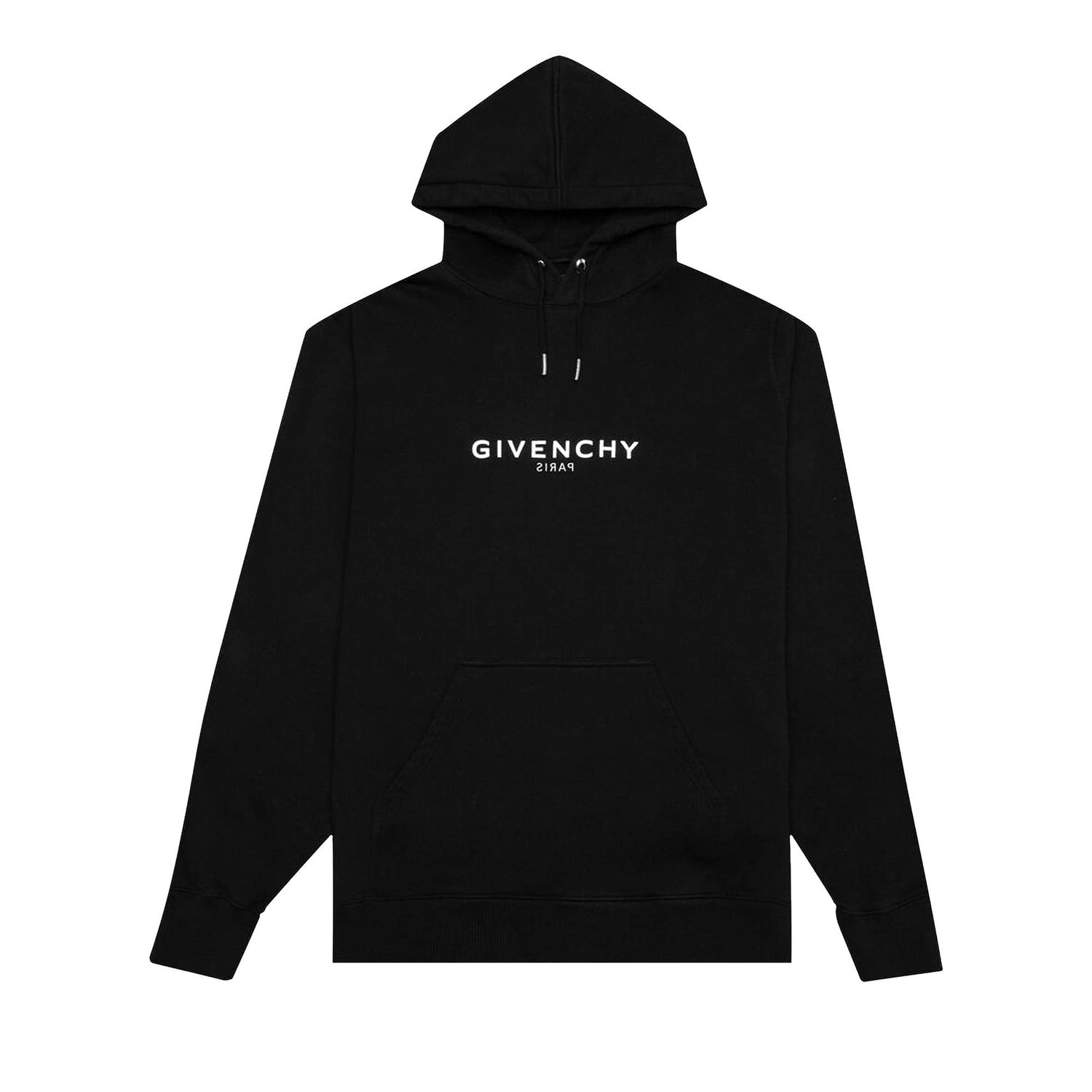 Dukserice Givenchy Classic Fit Hoodie With Reverse Print Crna | BMJ0GD3Y78 001, 1