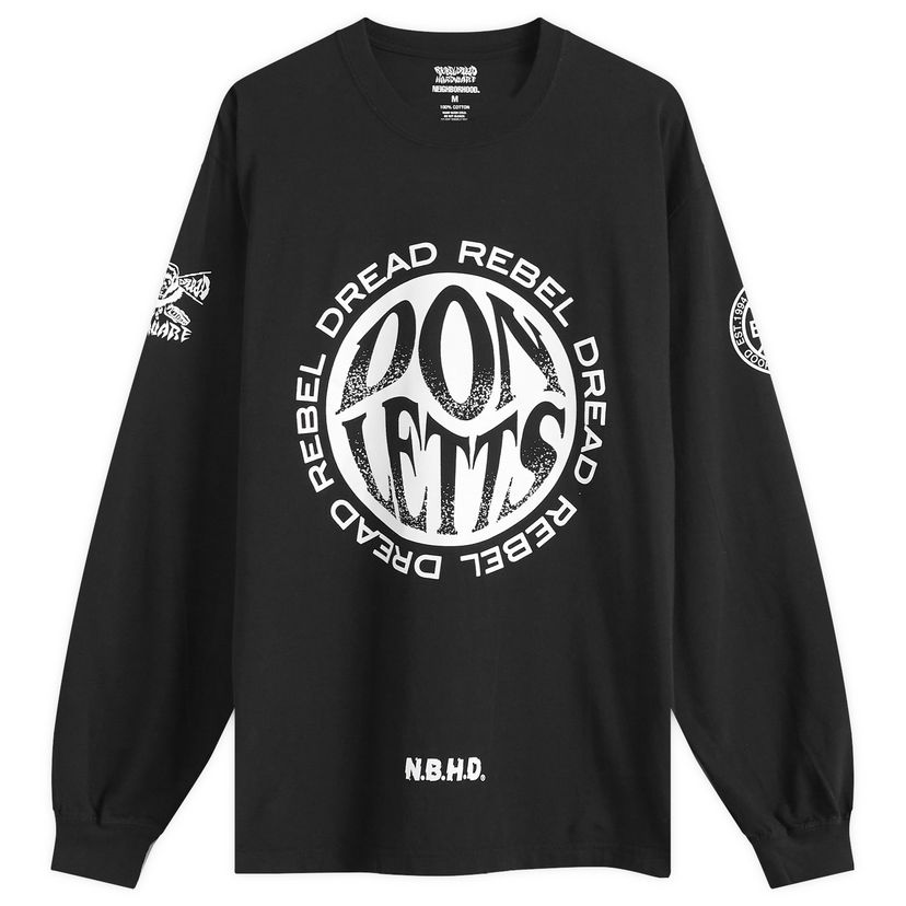 Majica kratkih rukava Neighborhood Rebel Dread Hardware Long Sleeve Graphic T-Shirt Crna | 242PCRDN-LT01S-BLK
