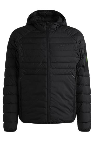 Pernata jakna BOSS Padded Water-Repellent Jacket with Reflective Details Crna | 50514761