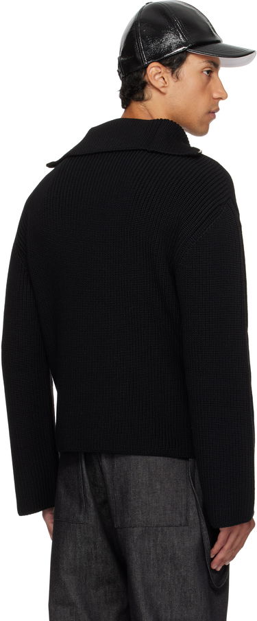 Džemper Courrèges Courrèges Ribbed Wool Trucker Sweater Crna | 325MPU243FI0036, 2