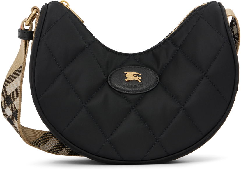Torba za rame Burberry Burberry Quilted Horseshoe Crossbody Bag Crna | 8111928