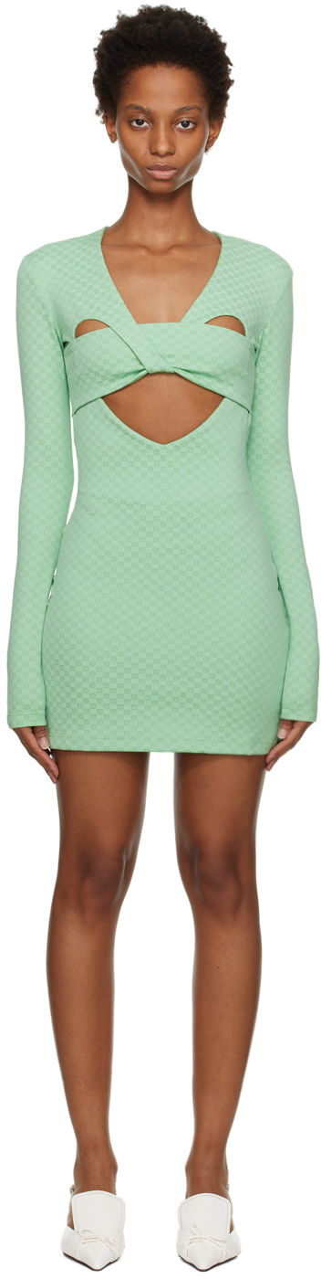 Haljina Ambush Monogram Cutout Minidress Zelena | BWDB026F22JER0015151