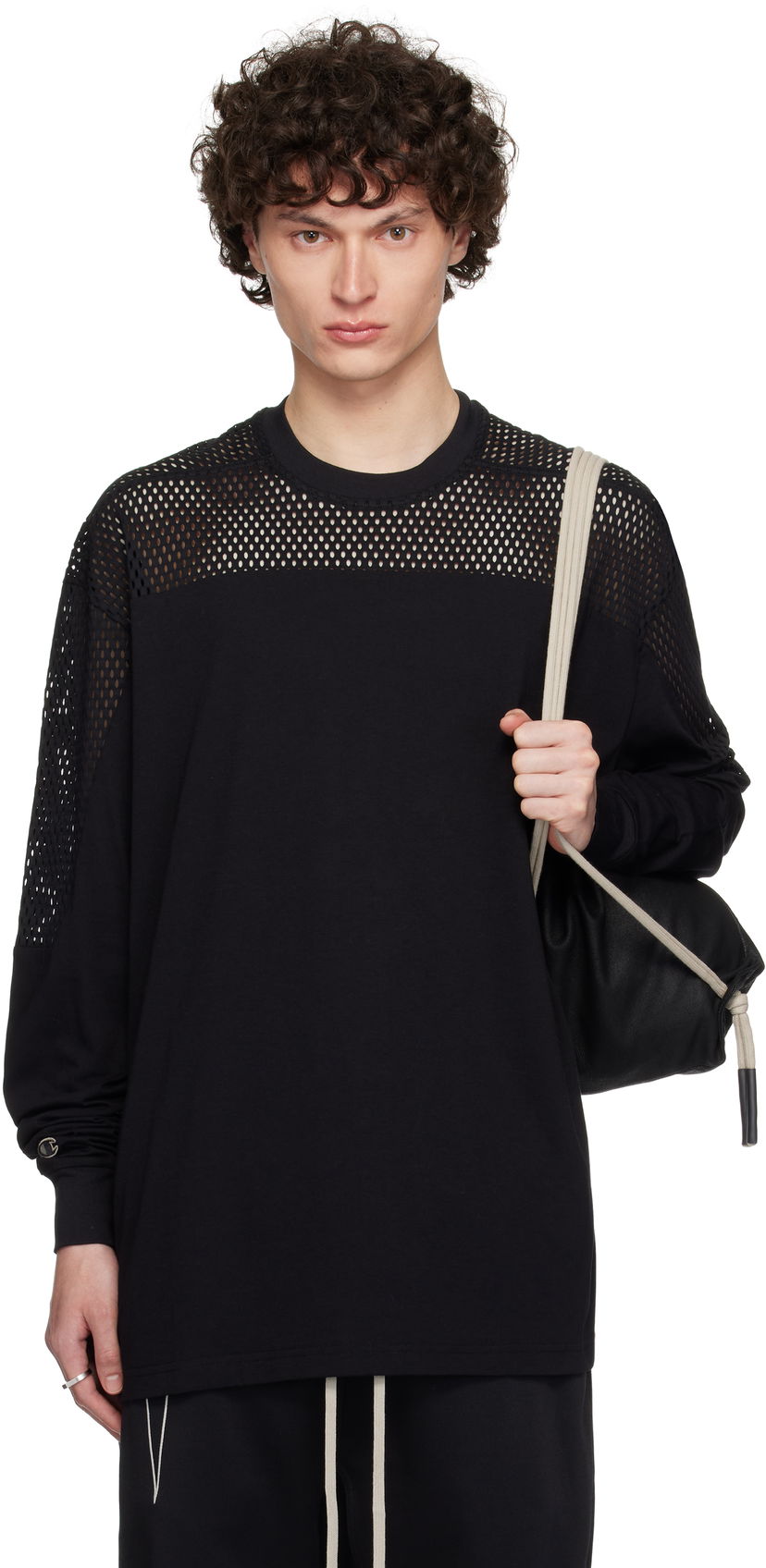 Majica kratkih rukava Rick Owens Rick Owens Champion Edition Girdered T-Shirt Crna | CM01E1673 CHJGOM JERSEY + MESH
