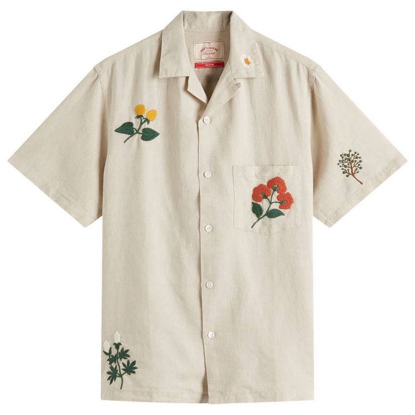 Košulja Portuguese Flannel Flannel Embroidered Vacation Shirt Bež | SS25-086-NAT