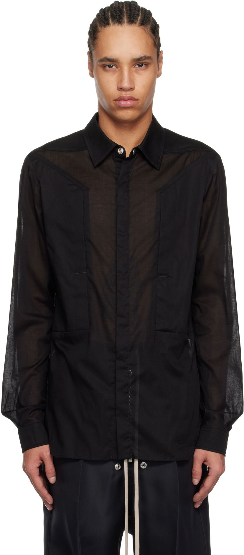 Košulja Rick Owens Rick Owens Hollywood Fogpocket Shirt Crna | RU01E5237 CV