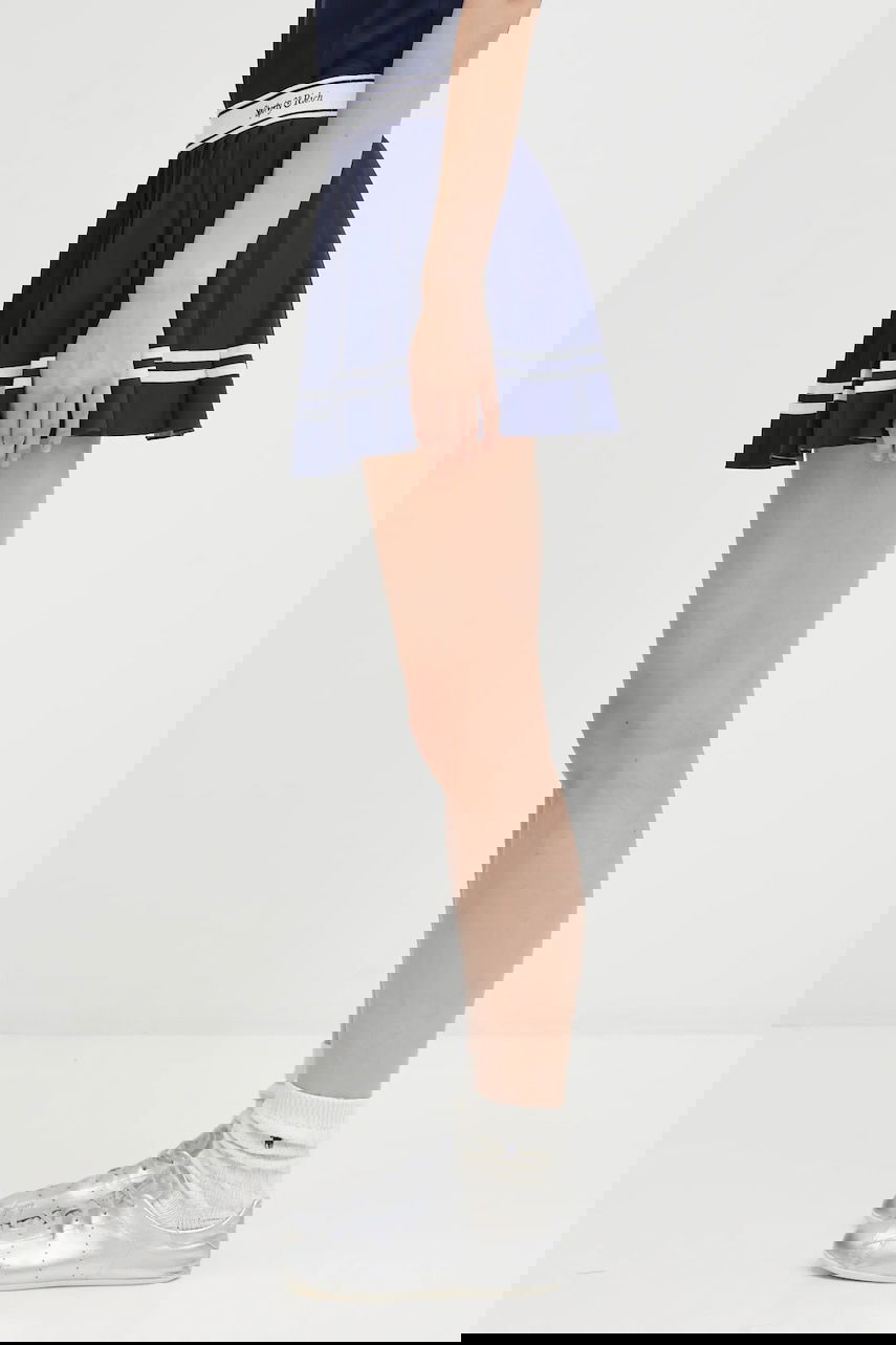 Suknja Sporty & Rich Italic Logo Pleated Mini Skirt Tamnoplava | SK005621313BL107, 1