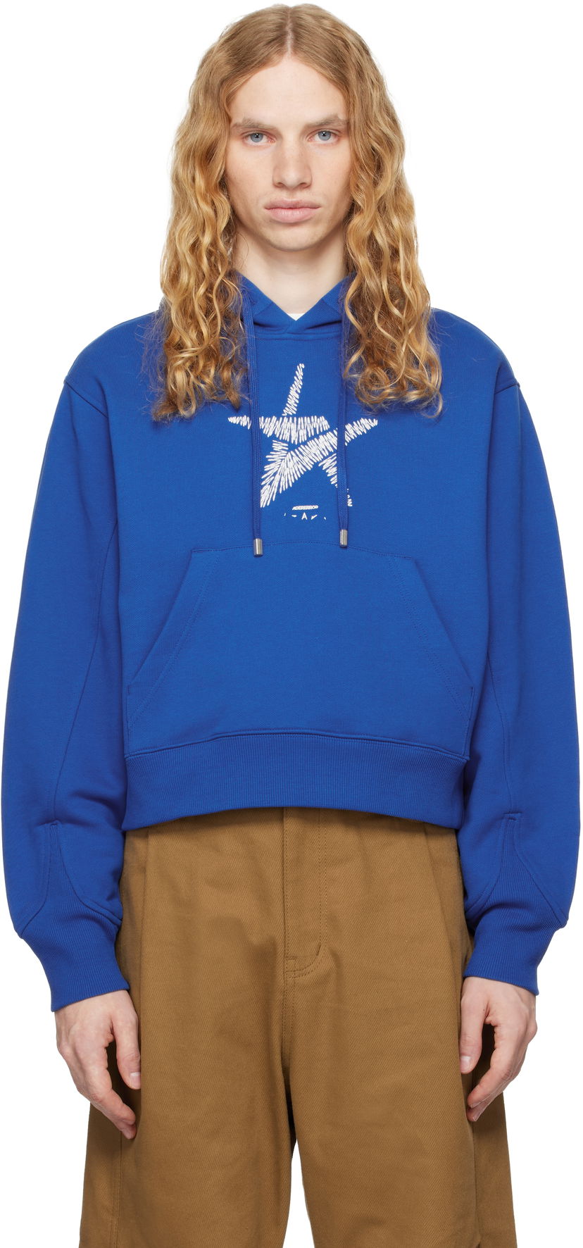 Dukserice ADER ERROR Stad Product. 36 Embroidered Logo Hoodie Plava | BN01FWHD0105BL