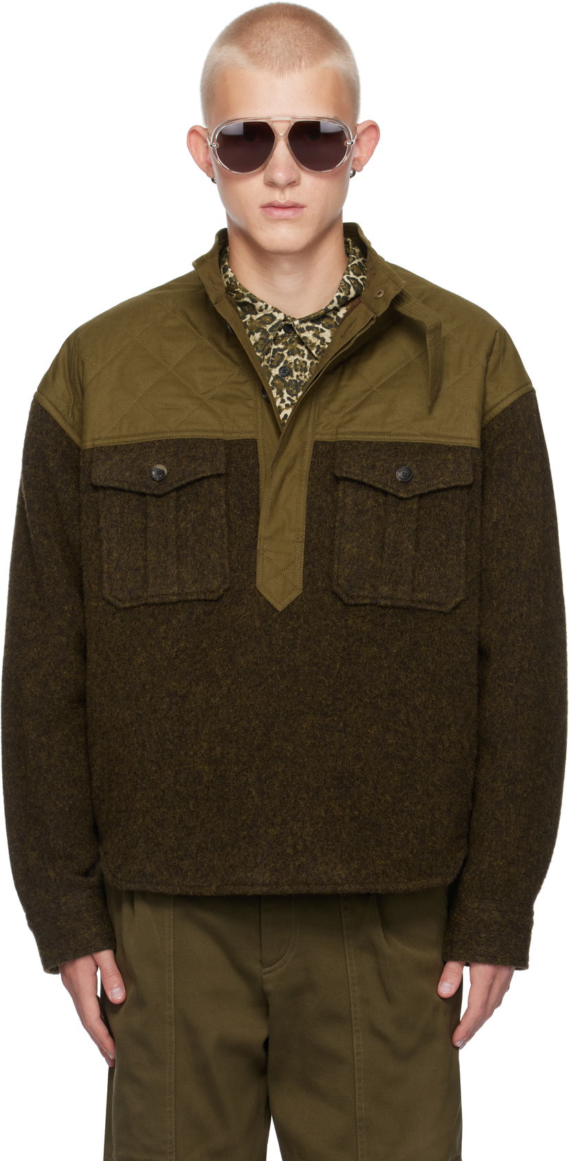 Džemper ISABEL MARANT Isabel Marant Stiven Fleece Pullover Zelena | HT0560HA-B4E01H