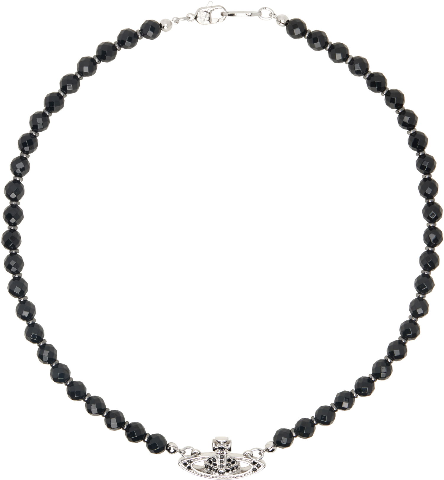 Ogrlica Vivienne Westwood Silver & Black Choker Crna | 6303002F-02P178-CN, 0
