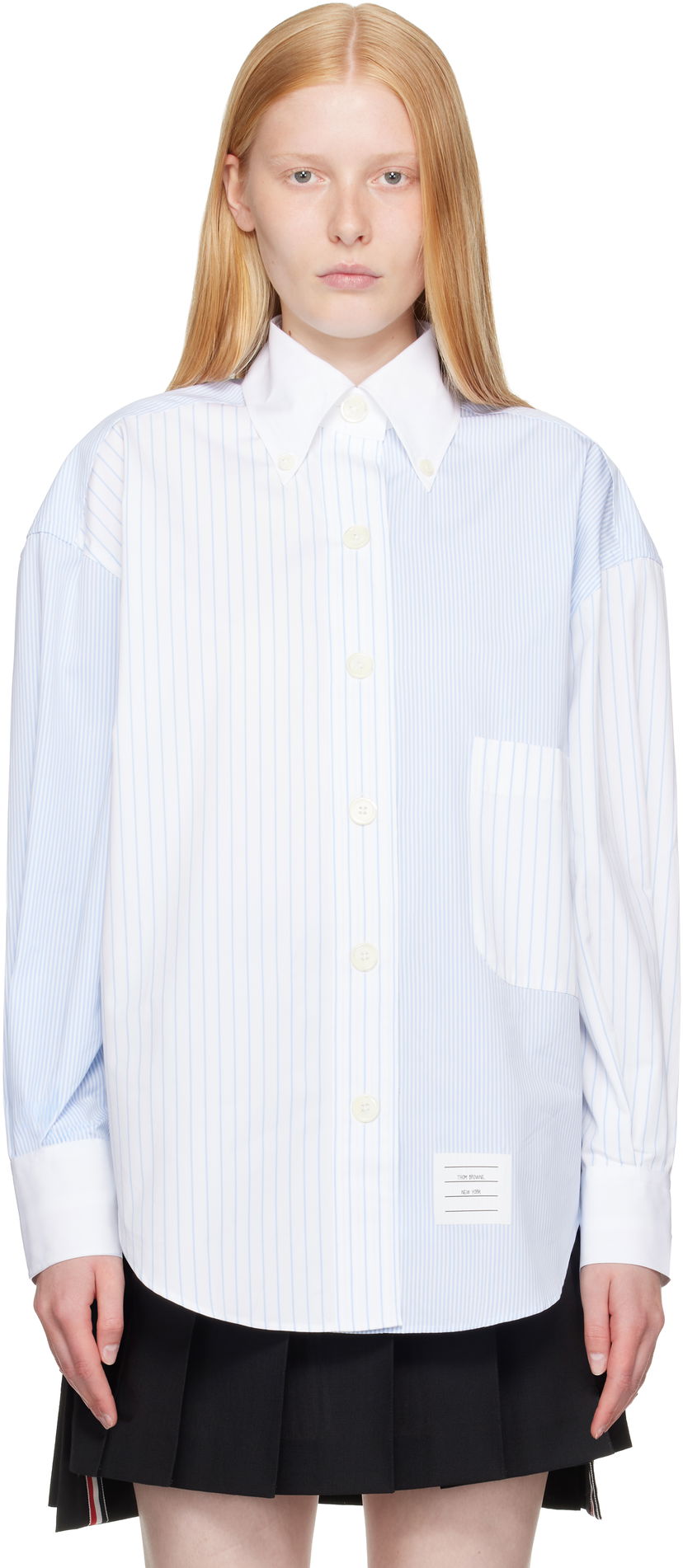 Košulja Thom Browne Thom Browne Funmix Micro University Striped Shirt Plava | FLL079F-F0917