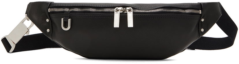 Torba oko struka Rick Owens Leather Geo Pouch Crna | RA01D0430 LCN