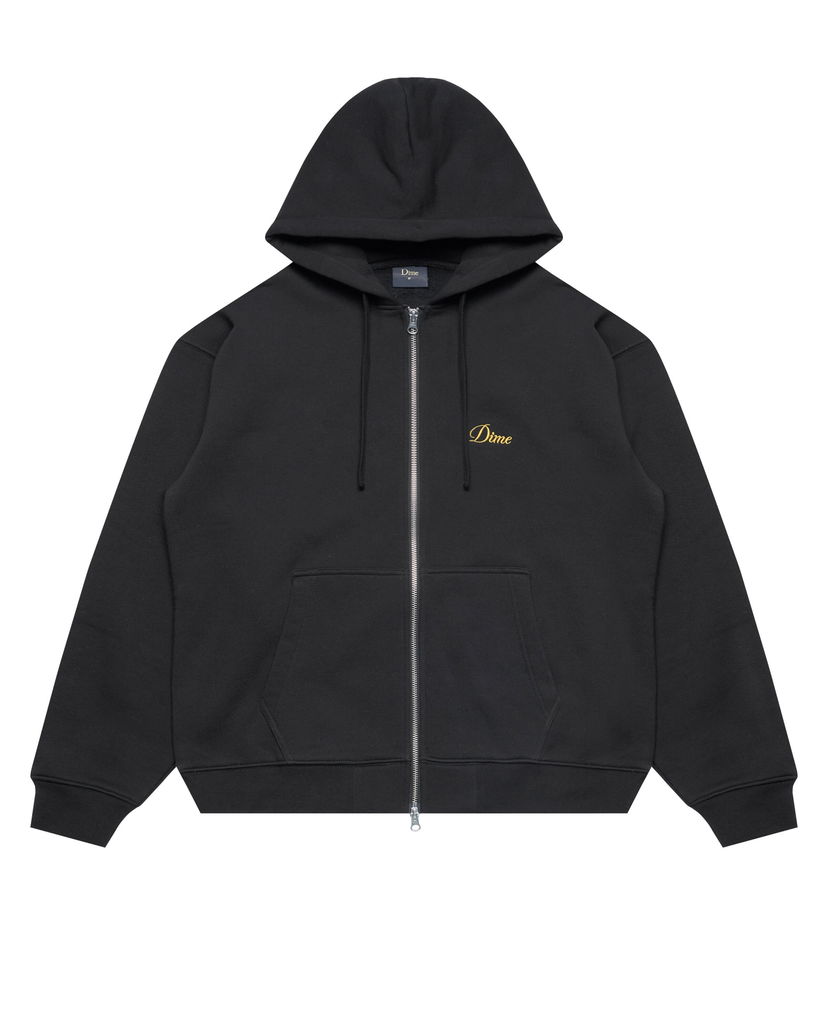 Dukserice Dime Cursive Logo Zip-Up Hoodie Crna | DIMEHO2453BLK