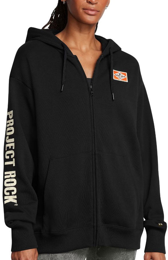 Dukserice Under Armour Project Rock Hard at Work Full-Zip Hoodie Crna | 1386446-001