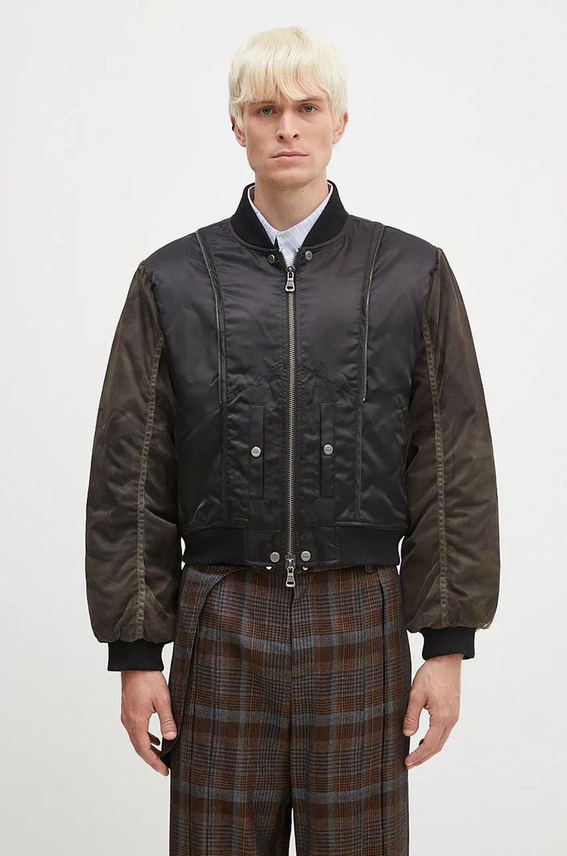 Bomber jakna Andersson Bell Mesh Sleeve Bomber Jacket Crna | awa626u