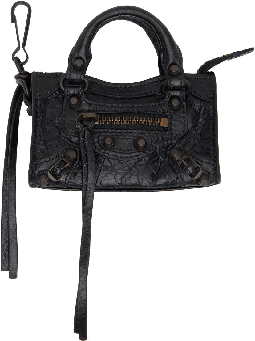 Privjesci za ključeve Balenciaga Balenciaga 'Le City' Micro Bag Charm Crna | 819471 2ABEK