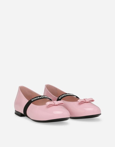 Tenisice i cipele Dolce & Gabbana Patent Leather Ballet Flats With Bow Ružičasta | D11294A483180400, 1