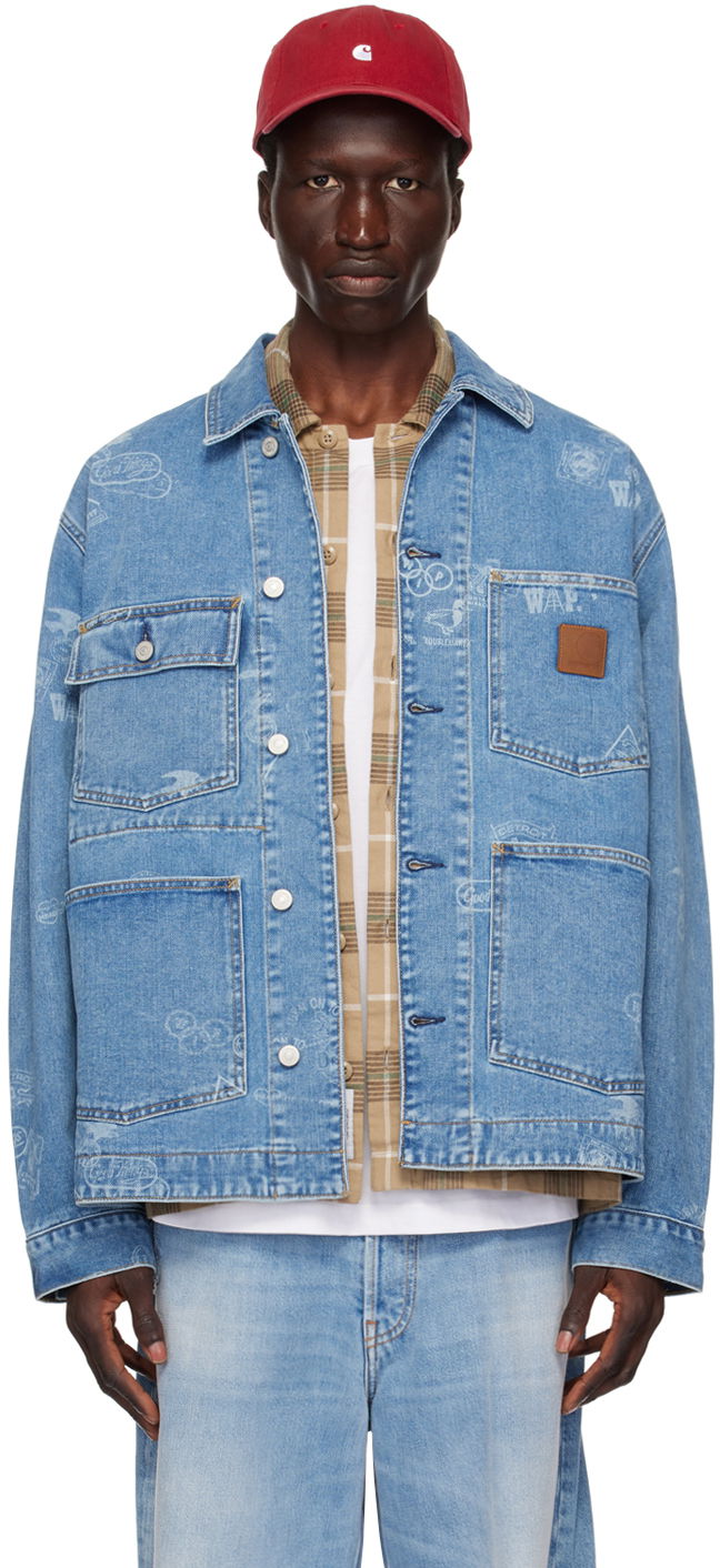 Jakna Carhartt WIP Stamp Print Denim Jacket Plava | I033743
