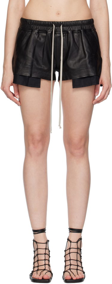 Kratke hlače Rick Owens Rick Owens Concordians Fog Boxers Leather Shorts Crna | RP02E4316 LBY, 0