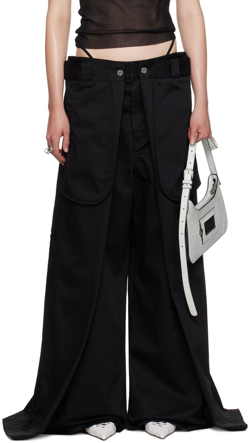 Hlače Jean Paul Gaultier Oliver Edition 'The Wrap' Wide Leg Trousers Crna | 24/27-F-PA113P-C048-00