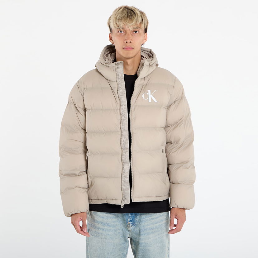 Pernata jakna CALVIN KLEIN Calvin Klein Jeans Ls Nylon Monogram Puffer Jacket Bež | LV04RD528G RAK