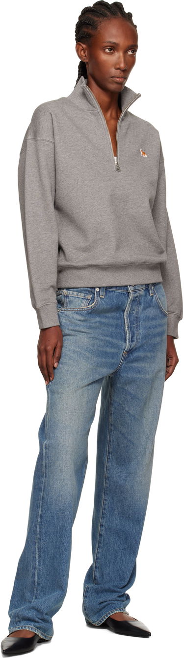 Dukserice MAISON KITSUNÉ Maison Kitsuné Half Zip Baby Fox Patch Sweatshirt Siva | PW00308KM0341, 3