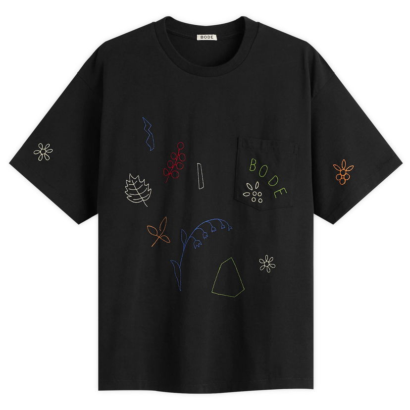 Majica kratkih rukava Bode Embroidered Field Guide T-Shirt, Size Large Crna | MRF25CS019