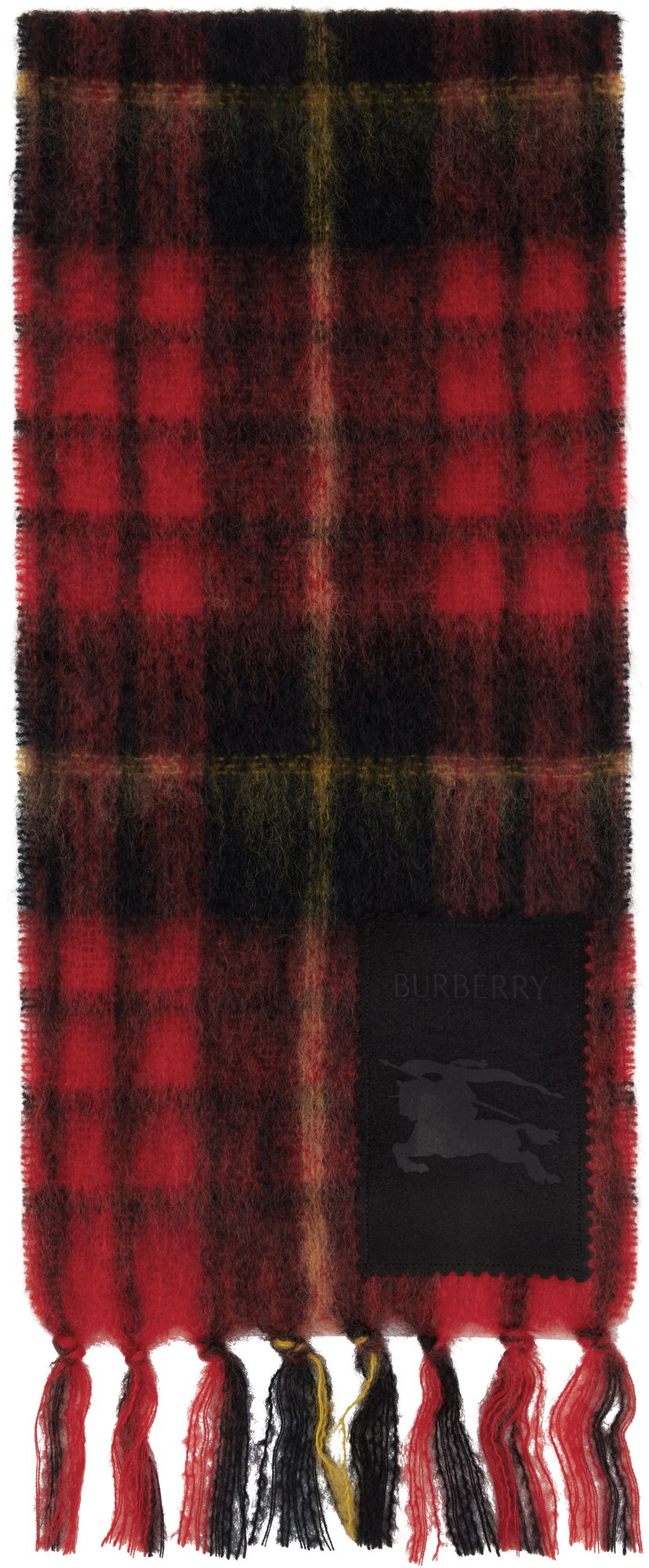 Šal Burberry Burberry Check Mohair and Wool Scarf Crvena | 8114096