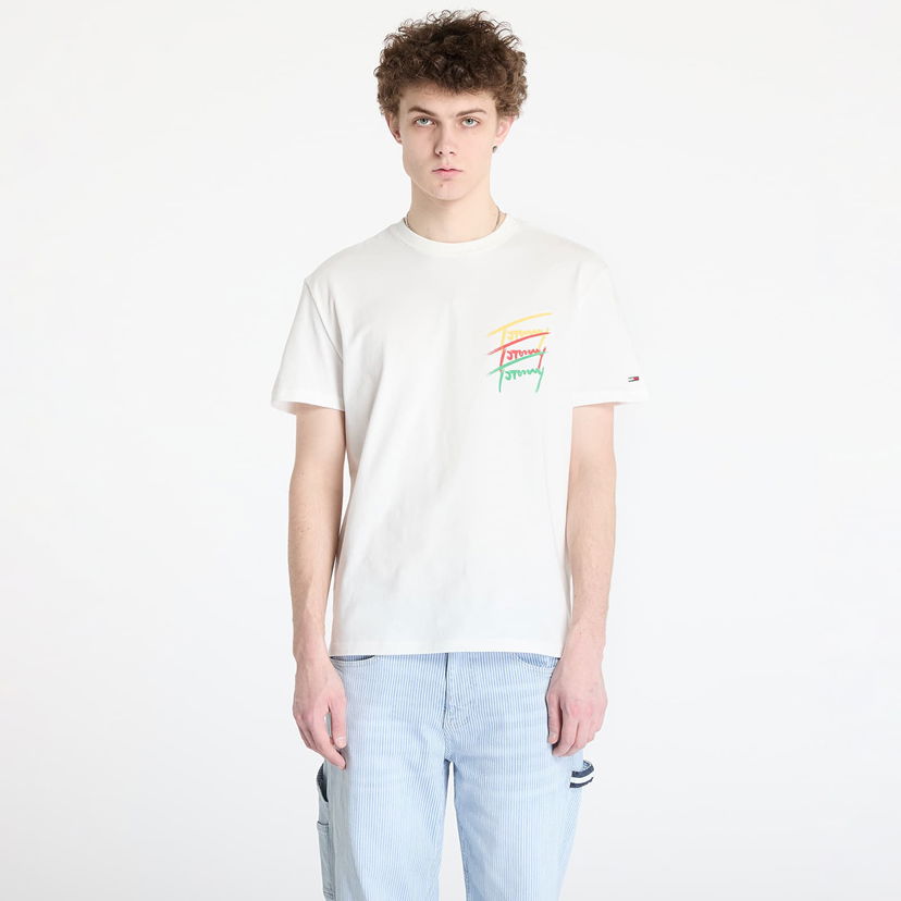 Majica kratkih rukava Tommy Hilfiger Tommy Jeans Regular Twisted Sign Tee Bijela | DM0DM20771 YBL
