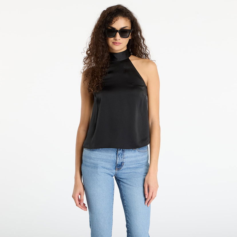 Majica bez rukava Samsoe Samsoe Satin Halter Neck Top Sarheos Crna | F25400155_CLR000021