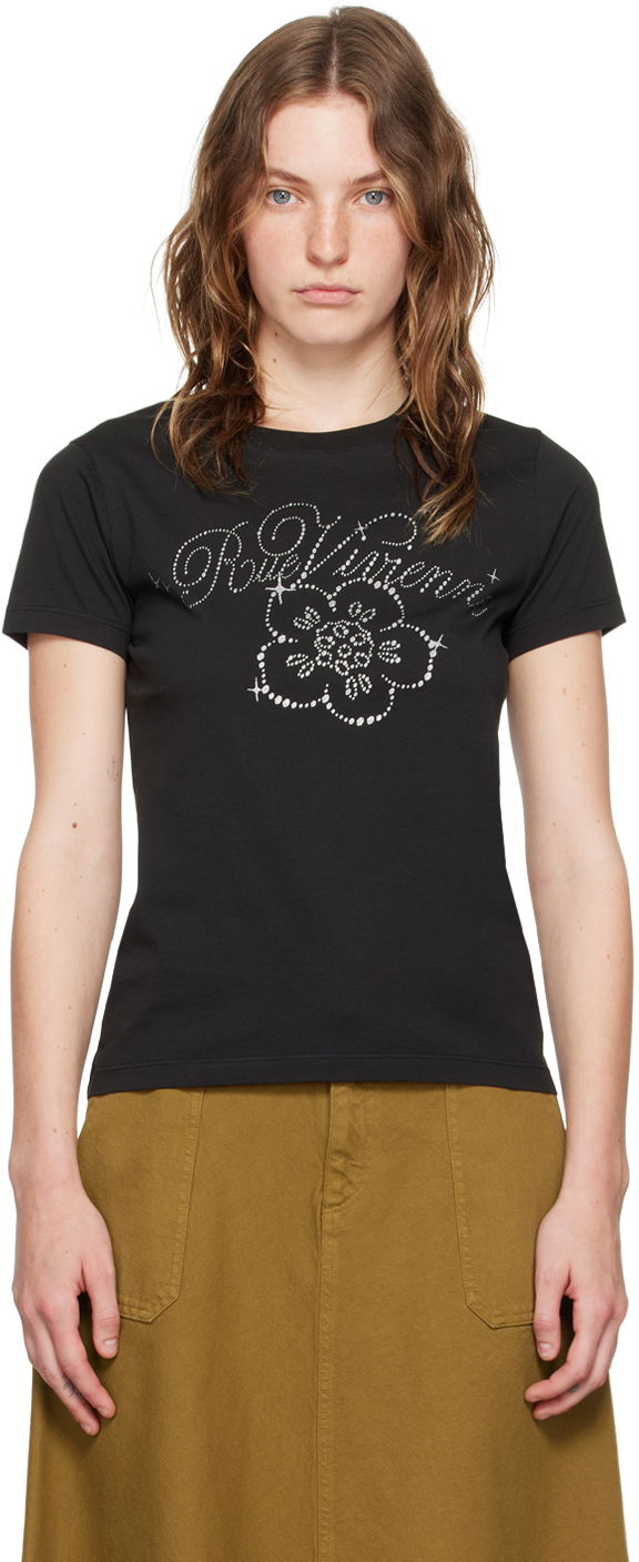 Majica kratkih rukava KENZO Black Paris Constellation T-Shirt Crna | FE62TS1444SO