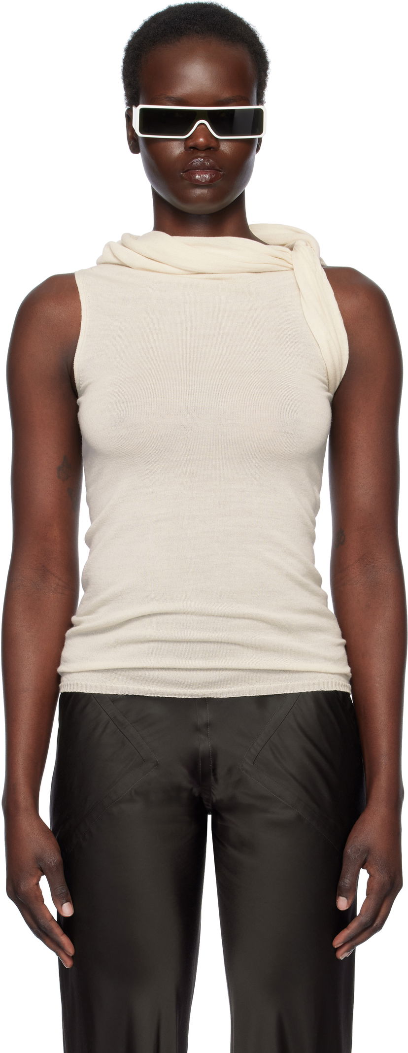 Majica bez rukava Rick Owens Rick Owens Hollywood Banded Tank Top Bež | RP01E7666 M