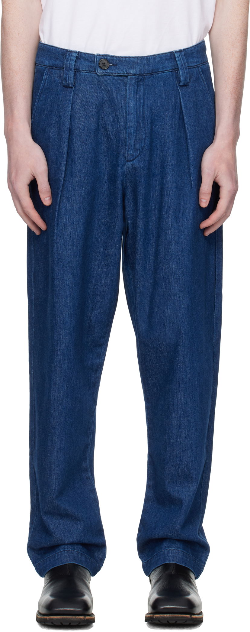 Jeans A.P.C. A.P.C. Renato Pleated Denim Trousers Plava | COHAL-H08428