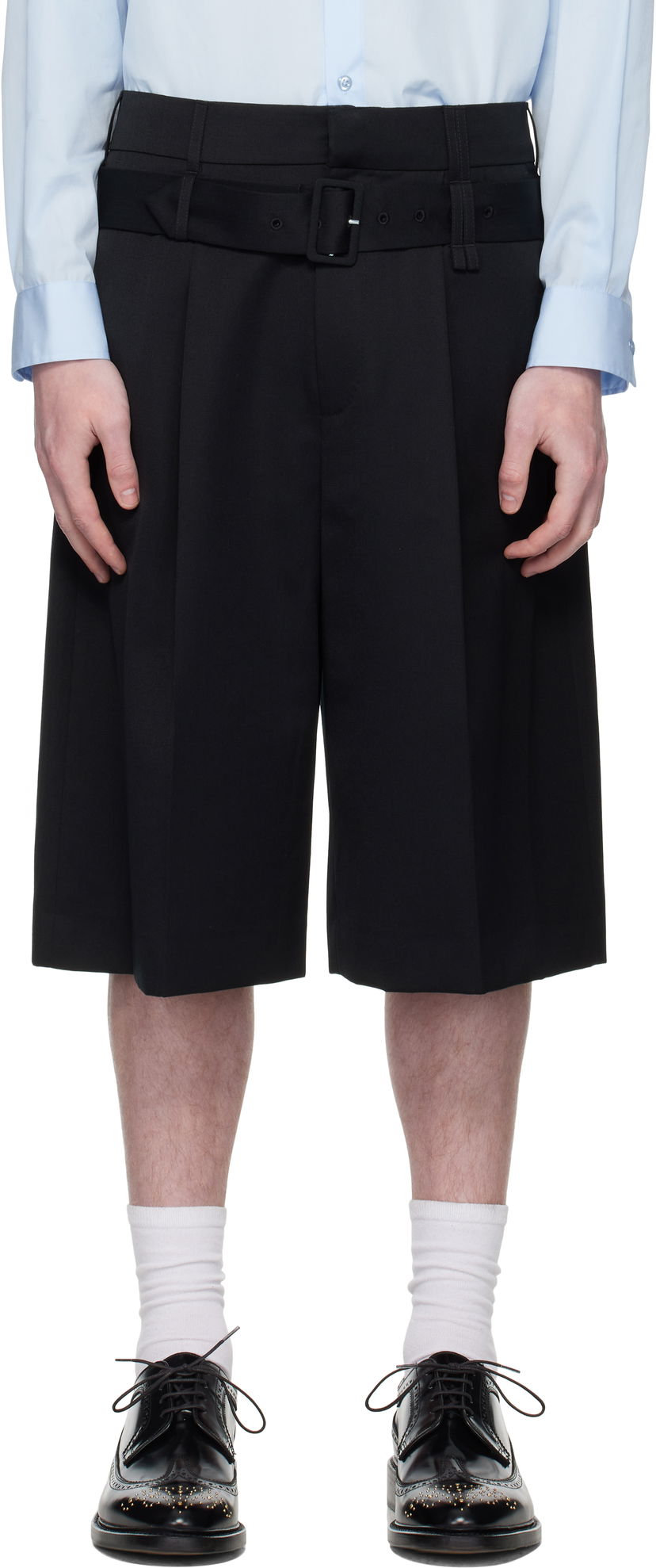 Kratke hlače Simone Rocha Simone Rocha Wide Leg Multi Belt Loop Shorts Crna | 4160 1217