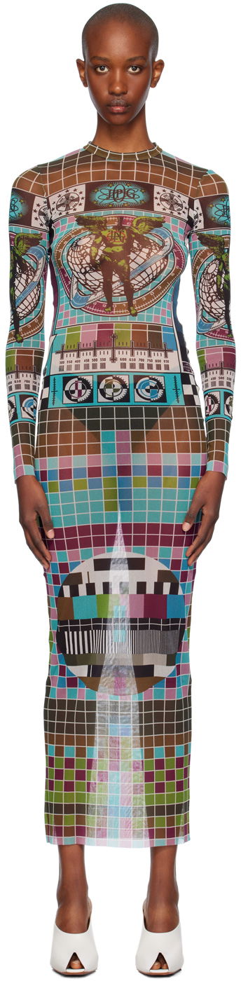 Haljina Jean Paul Gaultier Jean Paul Gaultier Printed Mesh Maxi Dress Višebojno | 24/31-F-RO264-T569-5090